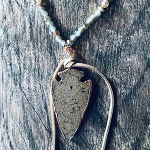 Stone and Crystal Long Necklace! NWT